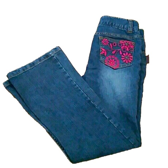VINTAGE Y2K NICKELODEON ICarly JEANS Floral Embroidered Denim FLOWER GIRL HIPPIE